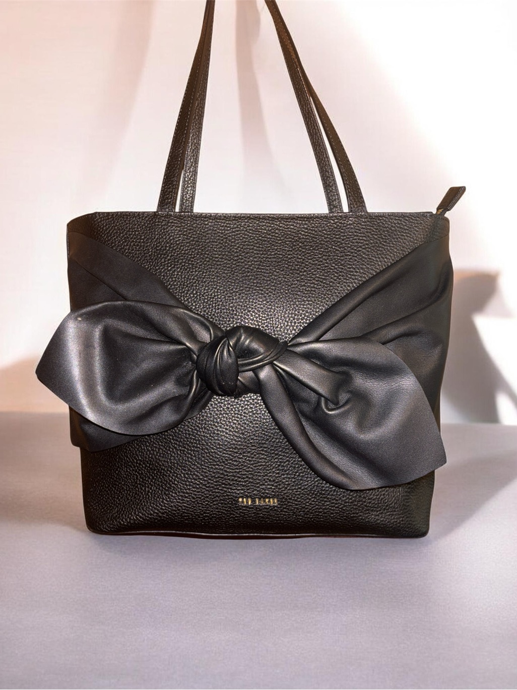 Ted Baker London Diiana Black Tote With Signature Knotted Bow